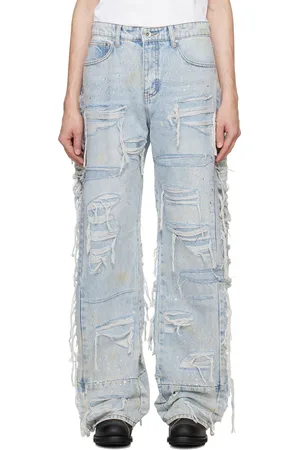 Who Decides War Blue Ultra Flare Distressed Jeans