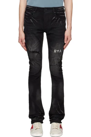 RTA Black Olivier Stacked Jeans