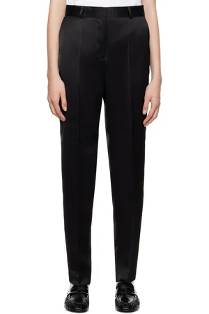 Totême Black Low-Waist Satin Trousers