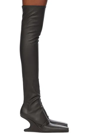 Rick Owens Gray Porterville Cantilever Tall Boots
