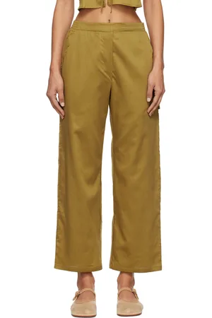 Leset Khaki Yoko Crop Painter Lounge Pants