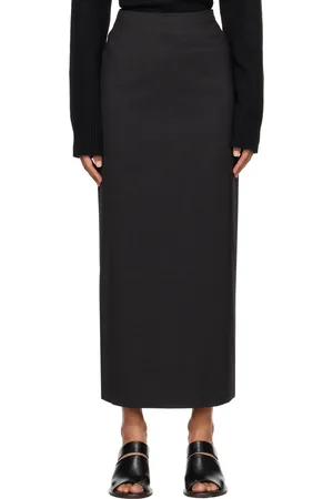 Loulou Studio Gray Samos Midi Skirt