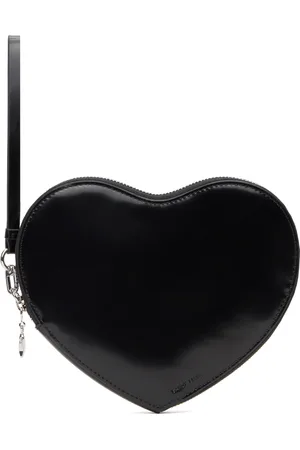 SANDY LIANG Black Mid Heart Zip Pouch