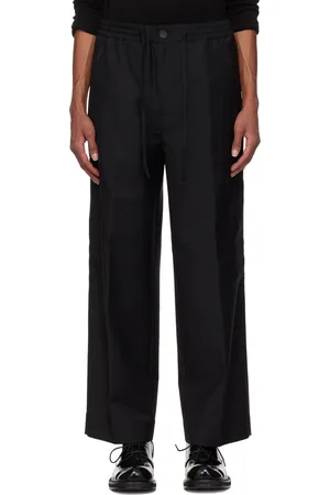 Rohe Black Wide Leg Drawcord Cargo Trousers