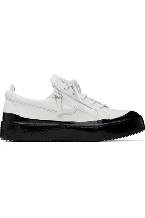 Giuseppe Zanotti White & Black Frankie Match Sneakers