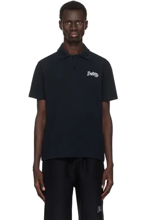 Burberry Black Cotton Polo