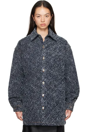 Stella McCartney Blue Oversized Bouclé Denim Jacket