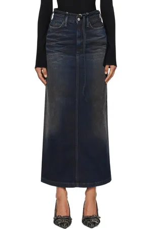 Acne Studios Blue Signature Talia Darkside Denim Maxi Skirt
