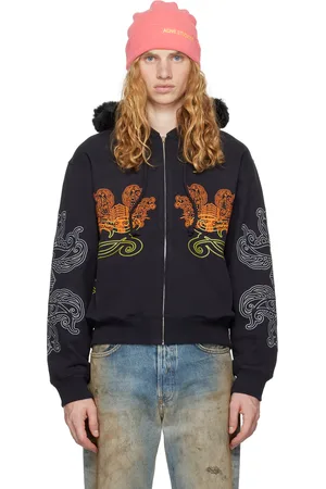 Acne Studios Black Printed Zip Hoodie