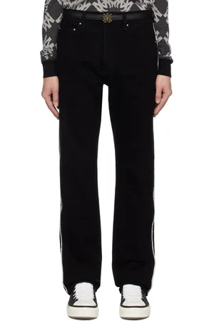 AMIRI Black Crystal Stripe Slim Jeans