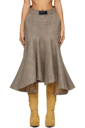 Vetements Beige Godet Midi Skirt