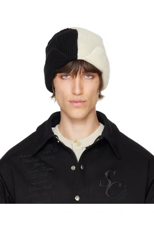 Stefan Cooke Beige & Black Knitted Beanie
