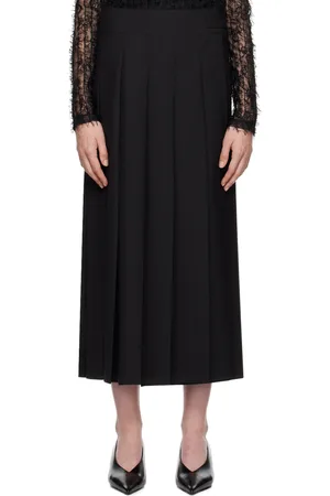 Rohe Black Plissé Wrap Midi Skirt