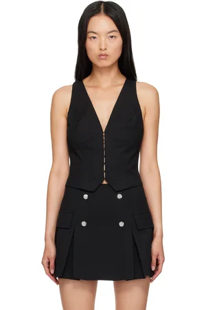Staud Black Bevel Vest
