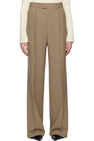Rohe Khaki Relaxed Single Pleated Trousers