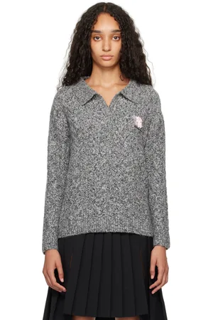 Shushu/Tong Gray Lapel Collar Knit Polo