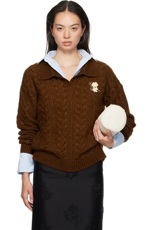 Shushu/Tong Brown Lapel Collar Polo