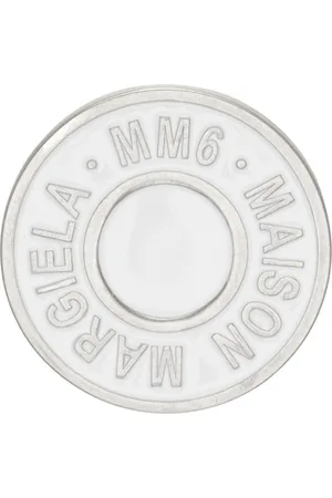 Maison Margiela White & Silver Round Logo Pin