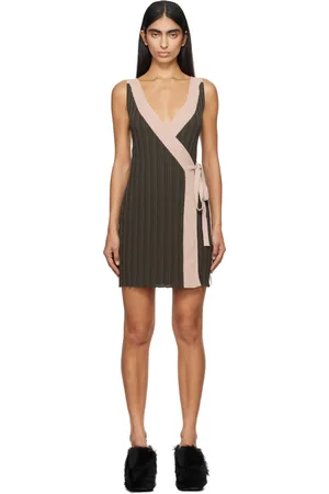 ECKHAUS LATTA Pink & Brown Twyla Minidress