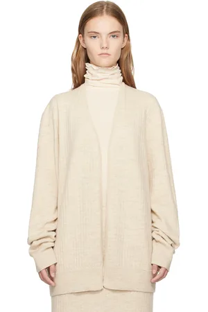 Lauren Manoogian Beige Line Quilt Cardigan