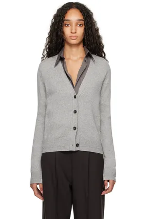 MARIA MCMANUS Gray Classic V Cardigan