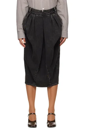 Maison Margiela Black 14 Oz Origin Denim Midi Skirt