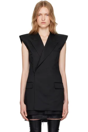 Maison Margiela Black Double-Breasted Twill Vest