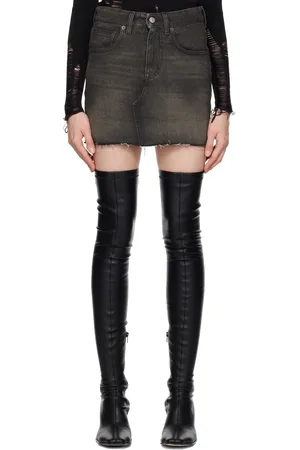 Maison Margiela Brown Faded Denim Miniskirt