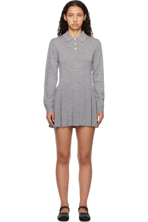 SANDY LIANG Gray Hague Sweater Minidress