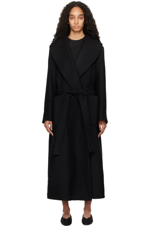 Rohe Black Shawl Collar Wrap Coat