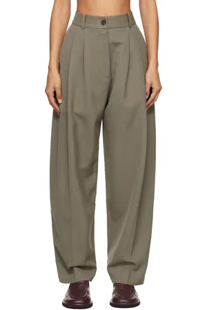 STUDIO NICHOLSON SSENSE Exclusive Khaki Double Pleat Front Trousers