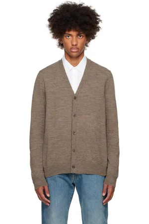 Maison Margiela Brown Elbow Patch Cardigan