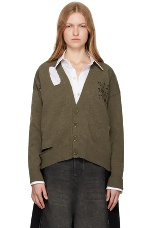 Maison Margiela Khaki Cut Outs Cardigan