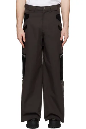 CMMAWEAR Brown Snapped Hem Cargo Pants