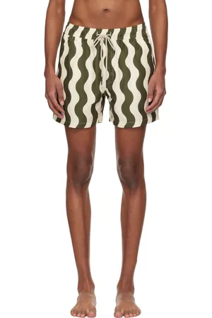 Oas Khaki & Beige Waver Swim Shorts
