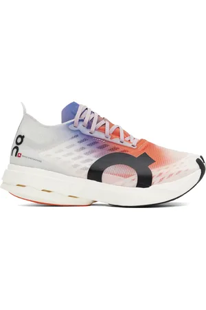 On Running White & Orange Cloudboom Strike Sneakers