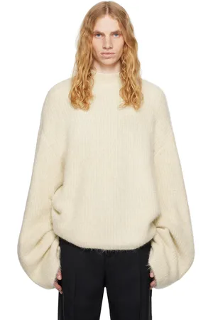 Entire Studios Beige Heavy Knit Crew Sweater