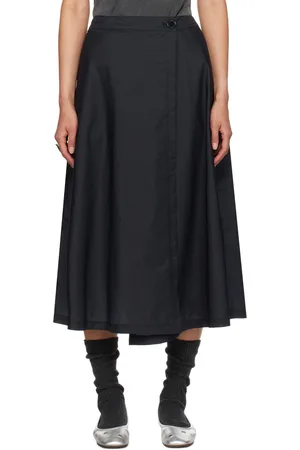 mfpen Navy Wrap Midi Skirt