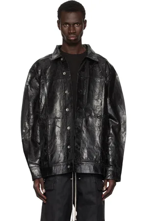 Rick Owens Black Porterville Jumbo Worker Denim Jacket
