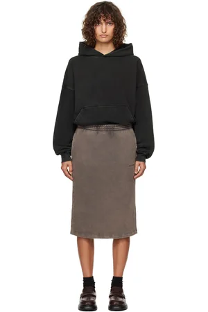 We11 Done & Brown Layered Hoodie Midi Dress