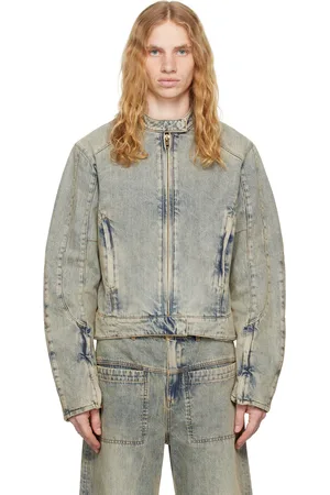 Entire Studios Blue Moto Denim Jacket