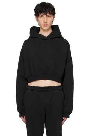 Entire Studios Black Cropped Heavy Hoodie