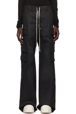 Rick Owens Black Porterville Double Cargo Jumbo Belas Denim Cargo Pants