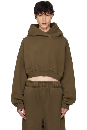 Entire Studios Brown Cropped Heavy Hoodie