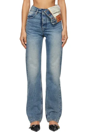 Y / PROJECT Blue Evergreen Asymmetric Jeans