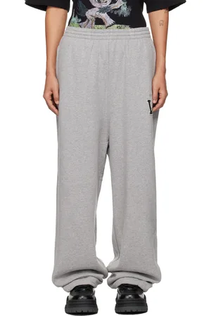 We11 Done Gray Pearl Logo Jersey Lounge Pants