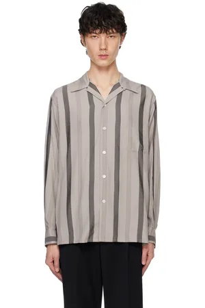 Wacko Maria Striped Open Collar Shirt