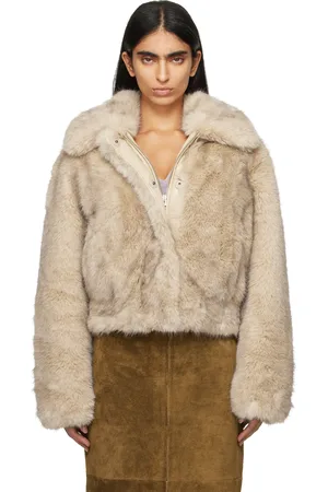 Stand Studio Beige Lena Faux-Fur Jacket