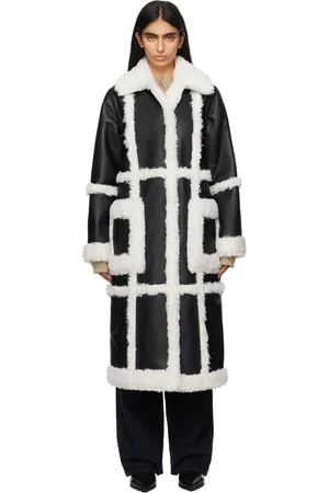 Stand Studio Black & Off-White Patrice Faux-Shearling Coat