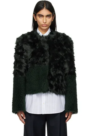 Stand Studio Green Halle Faux-Fur Jacket